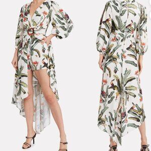 Used (with tags) PatBO Tropical-Print High-Low Romper, Size: 4